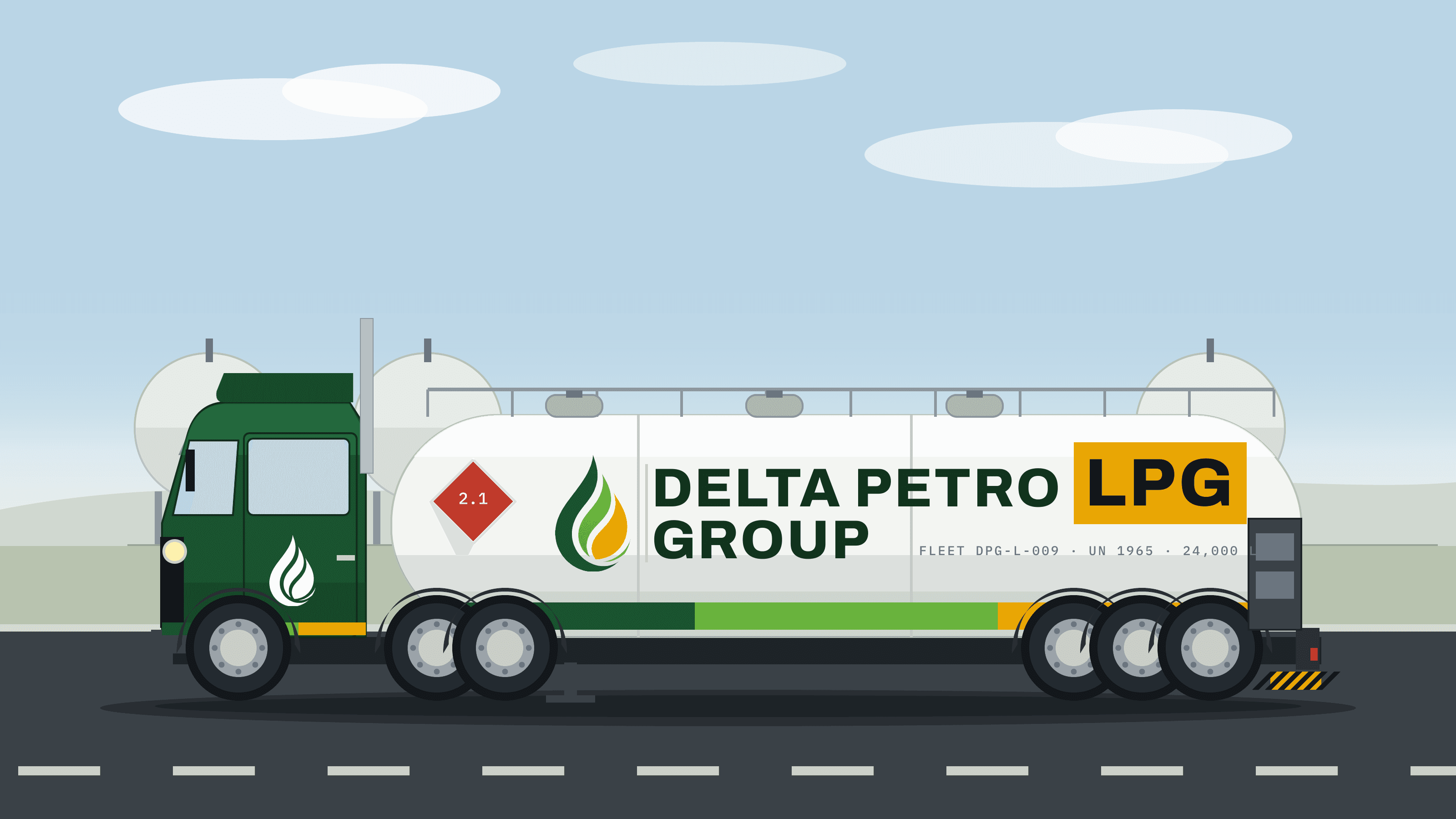 A Delta Petro Group LPG road tanker.